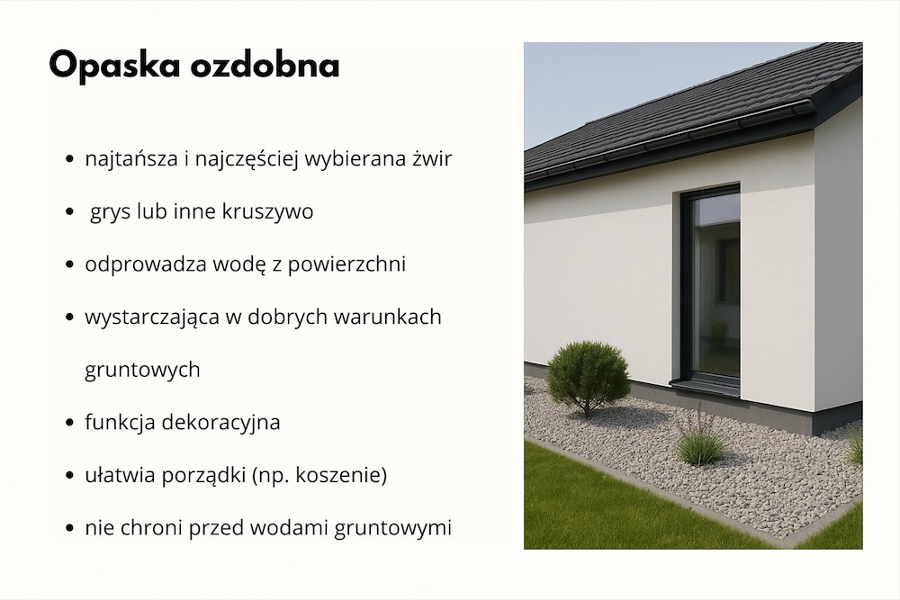 najtańsza opaska wokół domu w wersji ozdobnej 