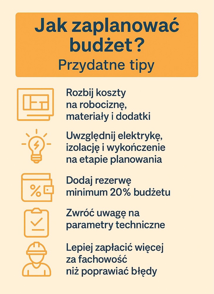 planowanie kosztów sufitu podwieszanego 