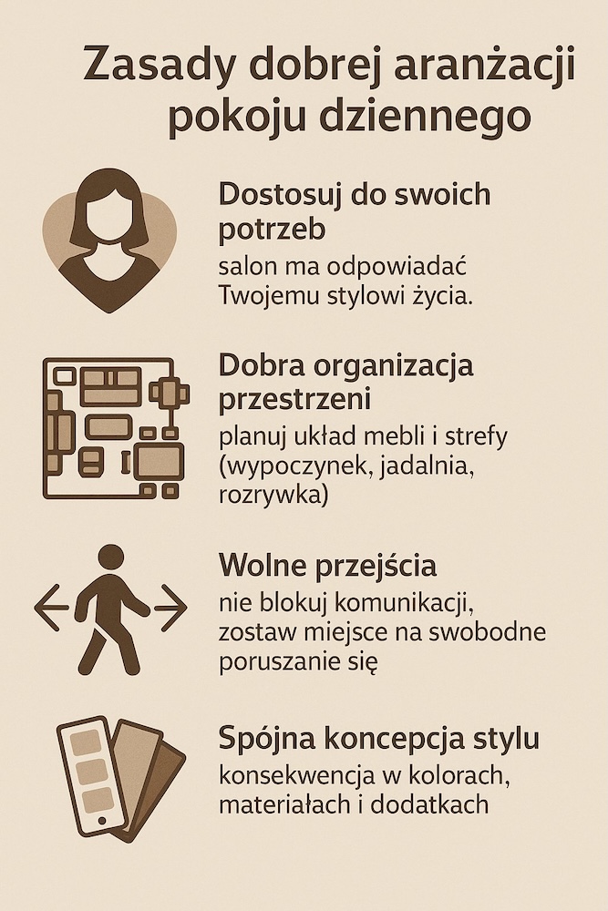 pokój dzienny - zasady dobrej aranżacji 
