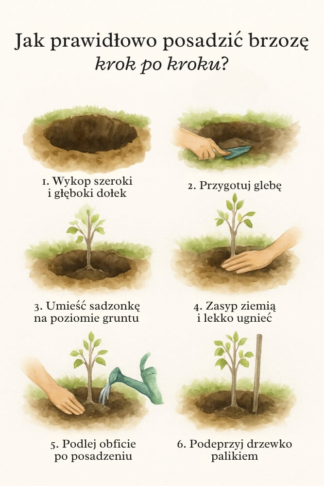 brzoza w ogrodzie - sadzenie krok po kroku