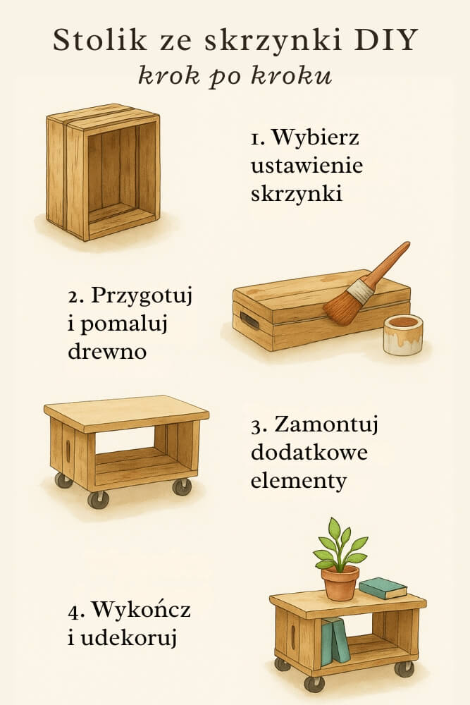 stolik ze skrzynki krok po kroku