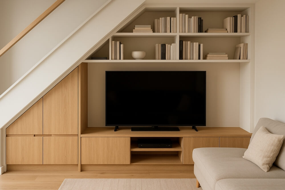 strefa telewizyjna pod schodami