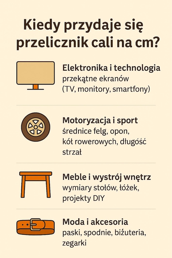 zastosowanie cali w różnych dziedzinach 