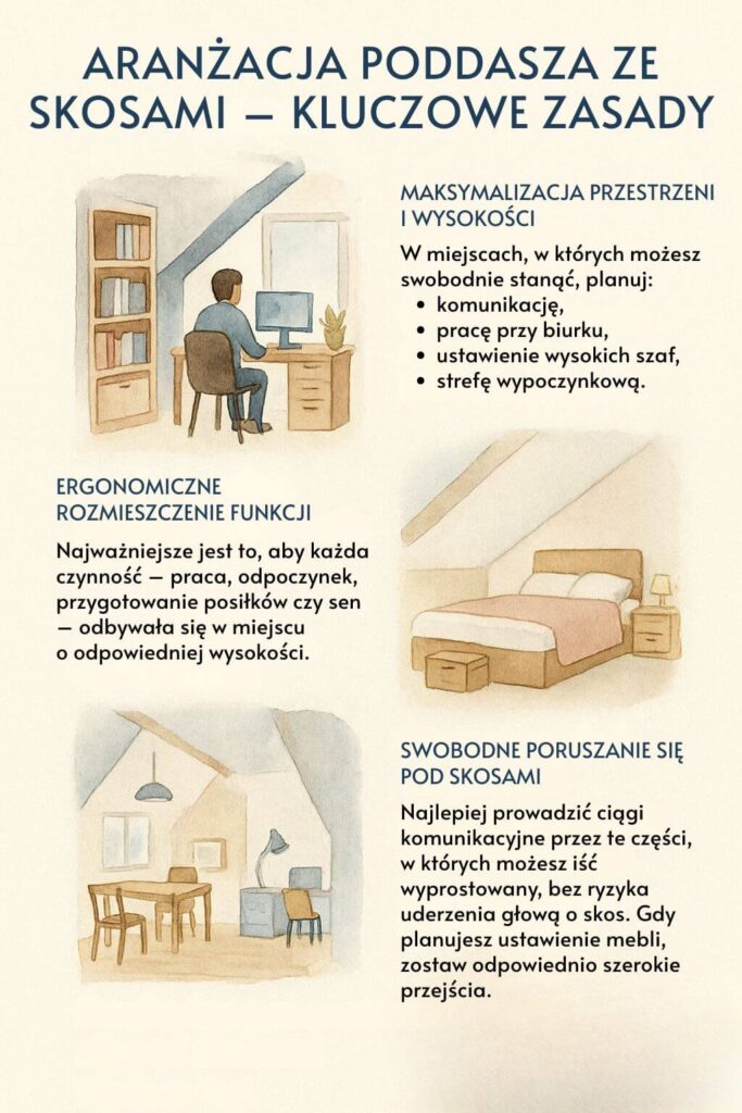 Aranżacja poddasza ze skosami - najważniejsze zasady