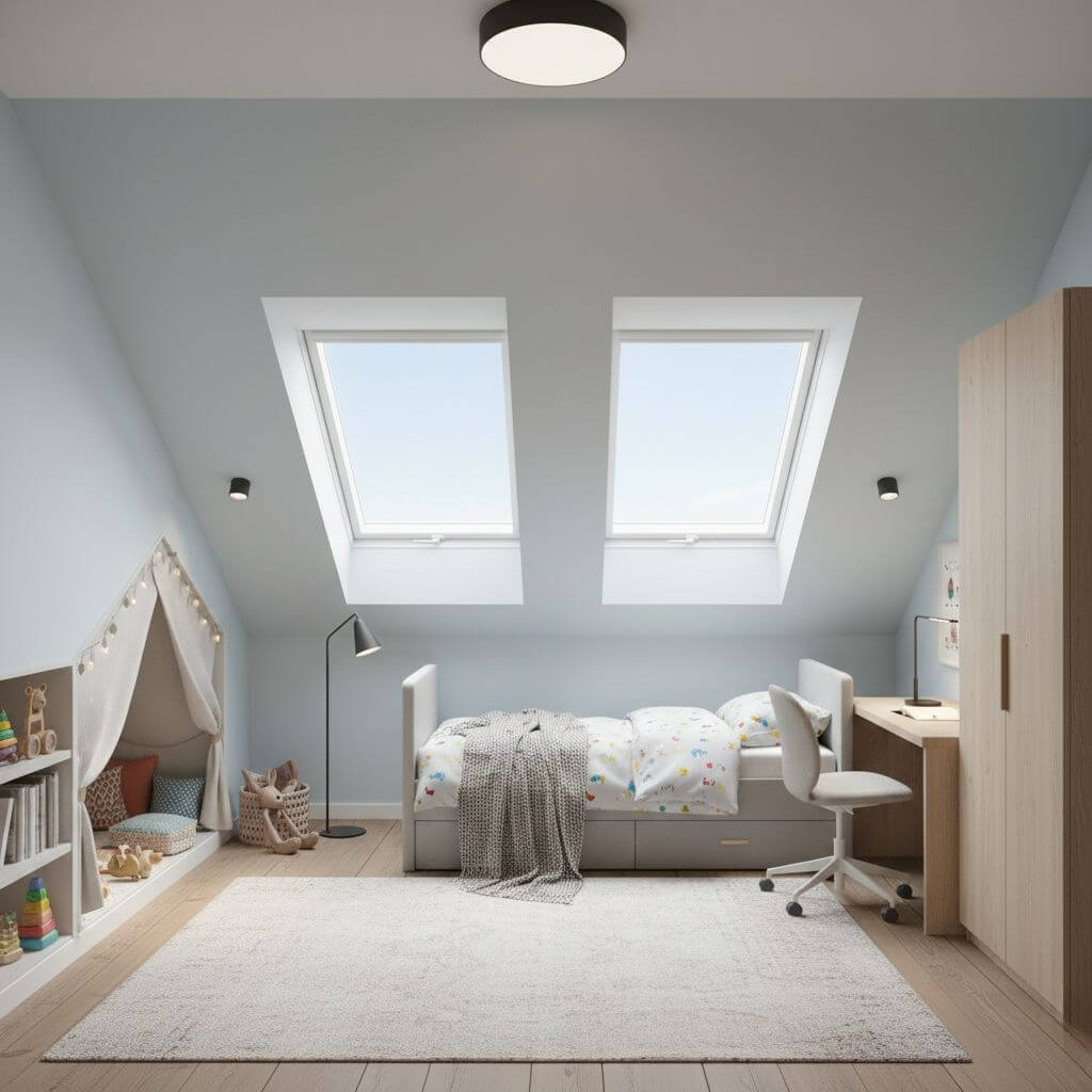 Pokój dziecka na poddaszu