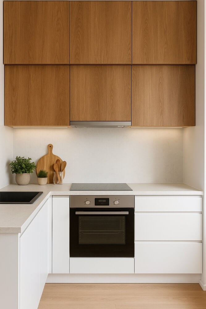 zabudowa pod sufit w kuchni w bloku