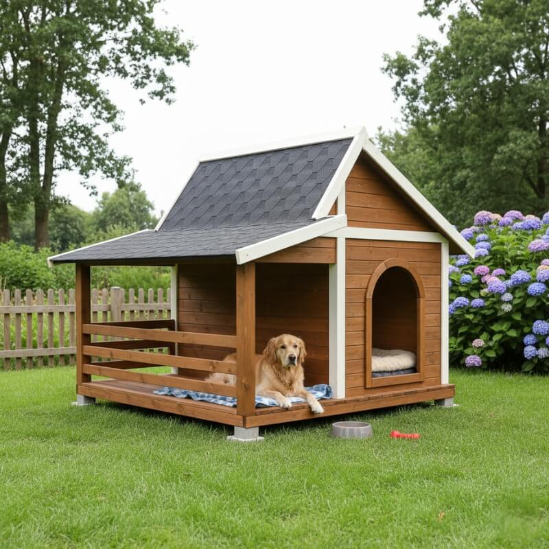 buda dla dużego psa z werandą