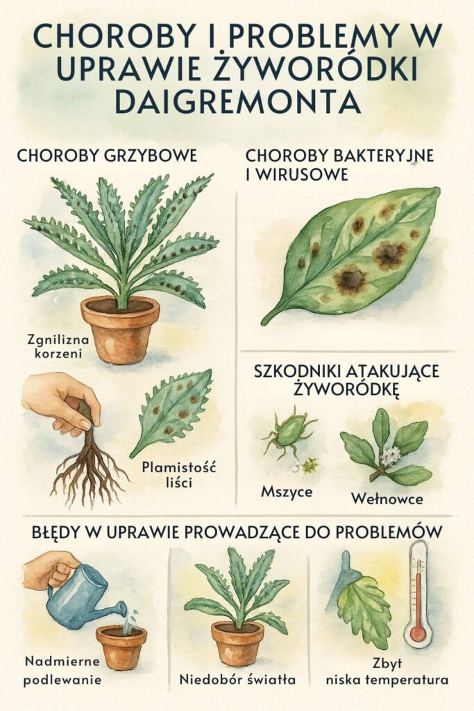 Żyworódka daigremonta - choroby i problemy w uprawie