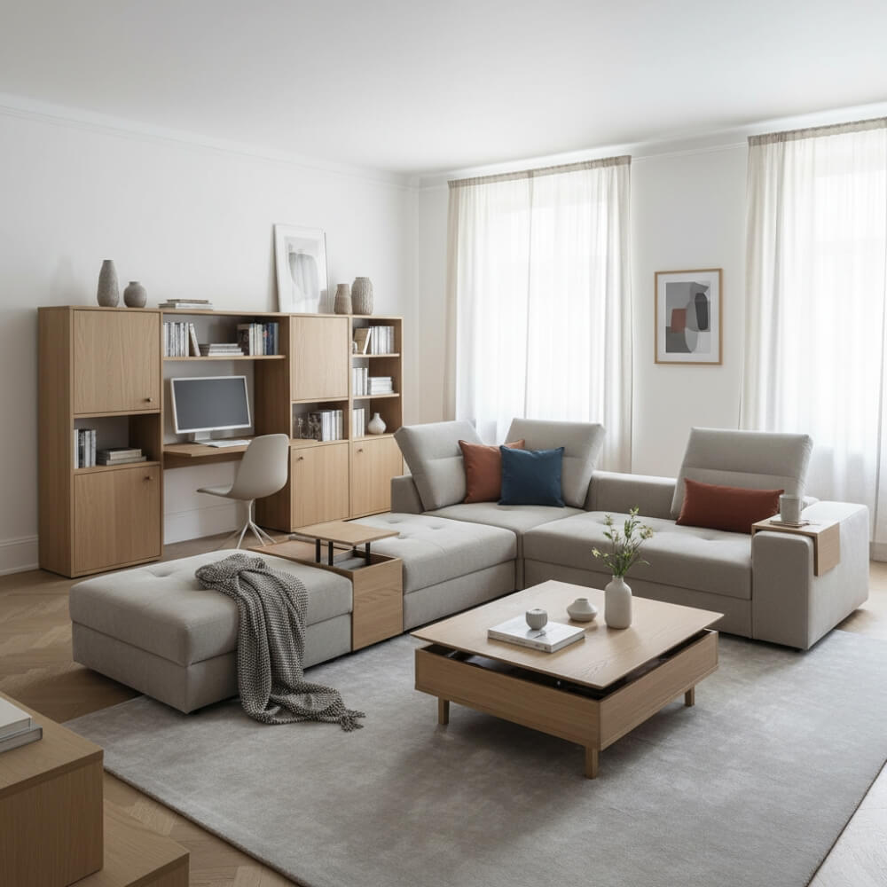 meble modułowe w pięknym salonie