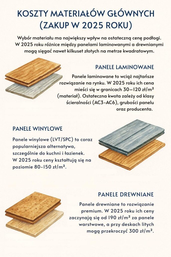 Cena paneli podłogowych i materiałów w 2025 roku