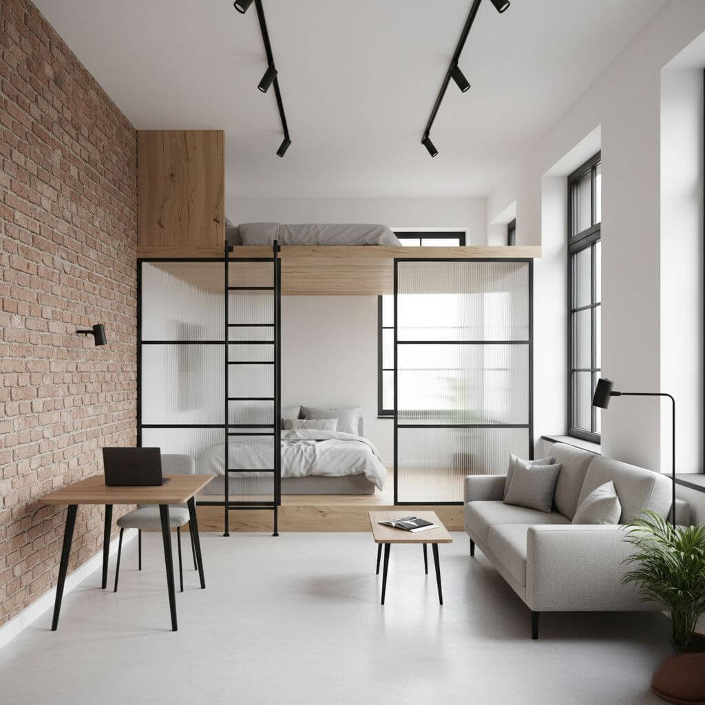 Małe mieszkanie w stylu loft Loftowe wnętrza - styl mini loft
