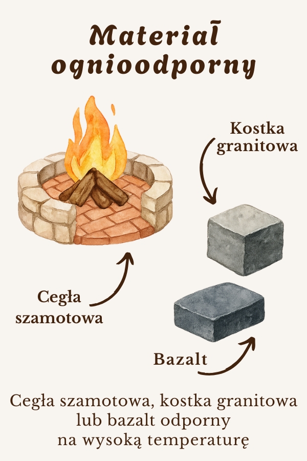 ognisko w ogrodzie z kamieni odpornych na ogień ognisko w ogrodzie z kamieni odpornych na wysoką temperaturę