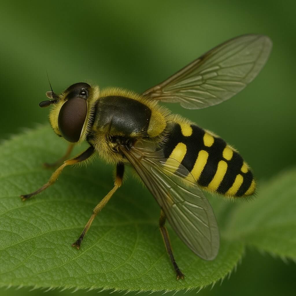 Bzyg pospolity - muchówka z umaszczeniem jak osa