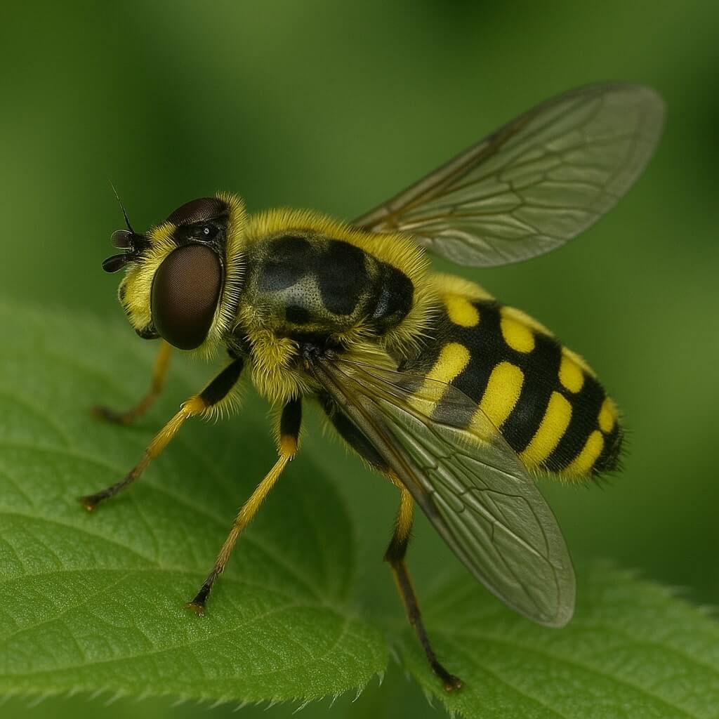 Owad podobny do osy - kwiatówka zmierzchnicowata