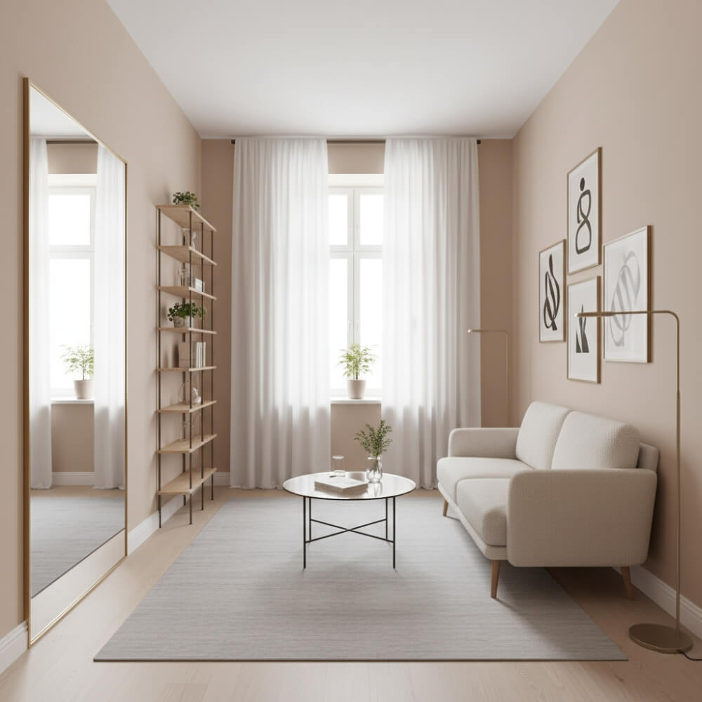 mały i funkcjonalny piękny salon