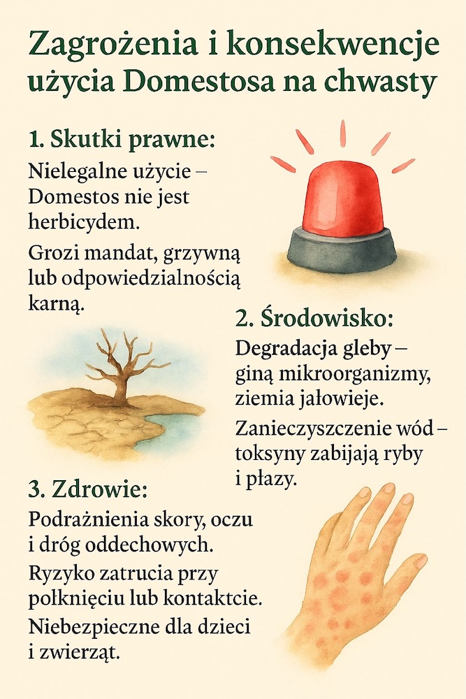 domestos na chwasty - niebezpieczeństwo 