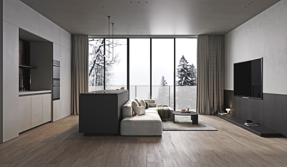 nowoczesne mieszkanie z oknem panoramicznym 