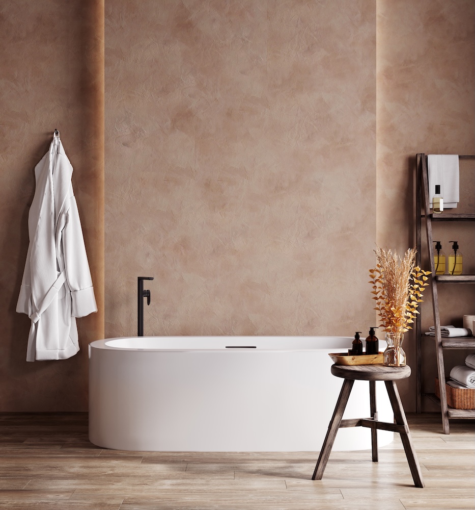 nowoczesne mieszkanie z wanną w łazience 