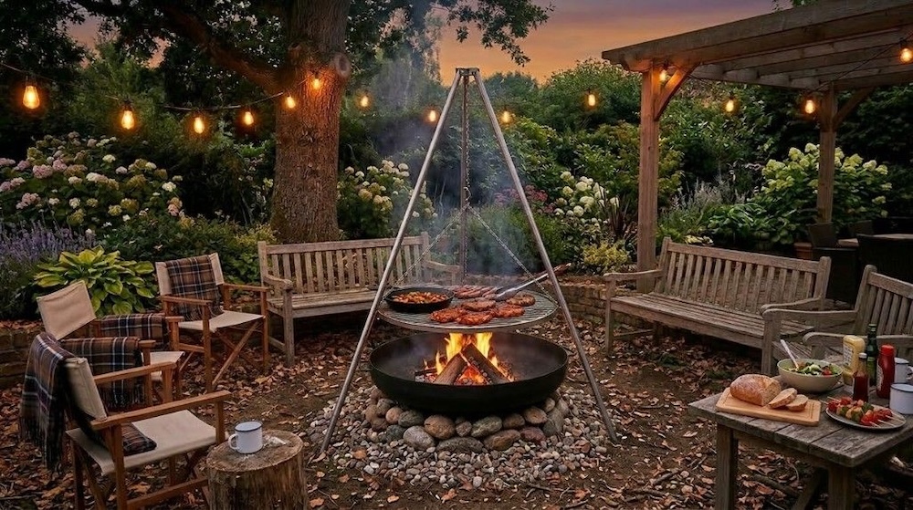 miejsce na grill w ogrodzie 