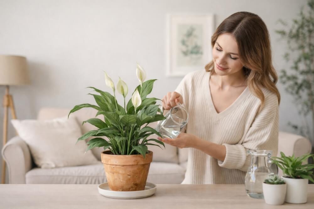 skrzydłokwiat - podlewanie a pora roku