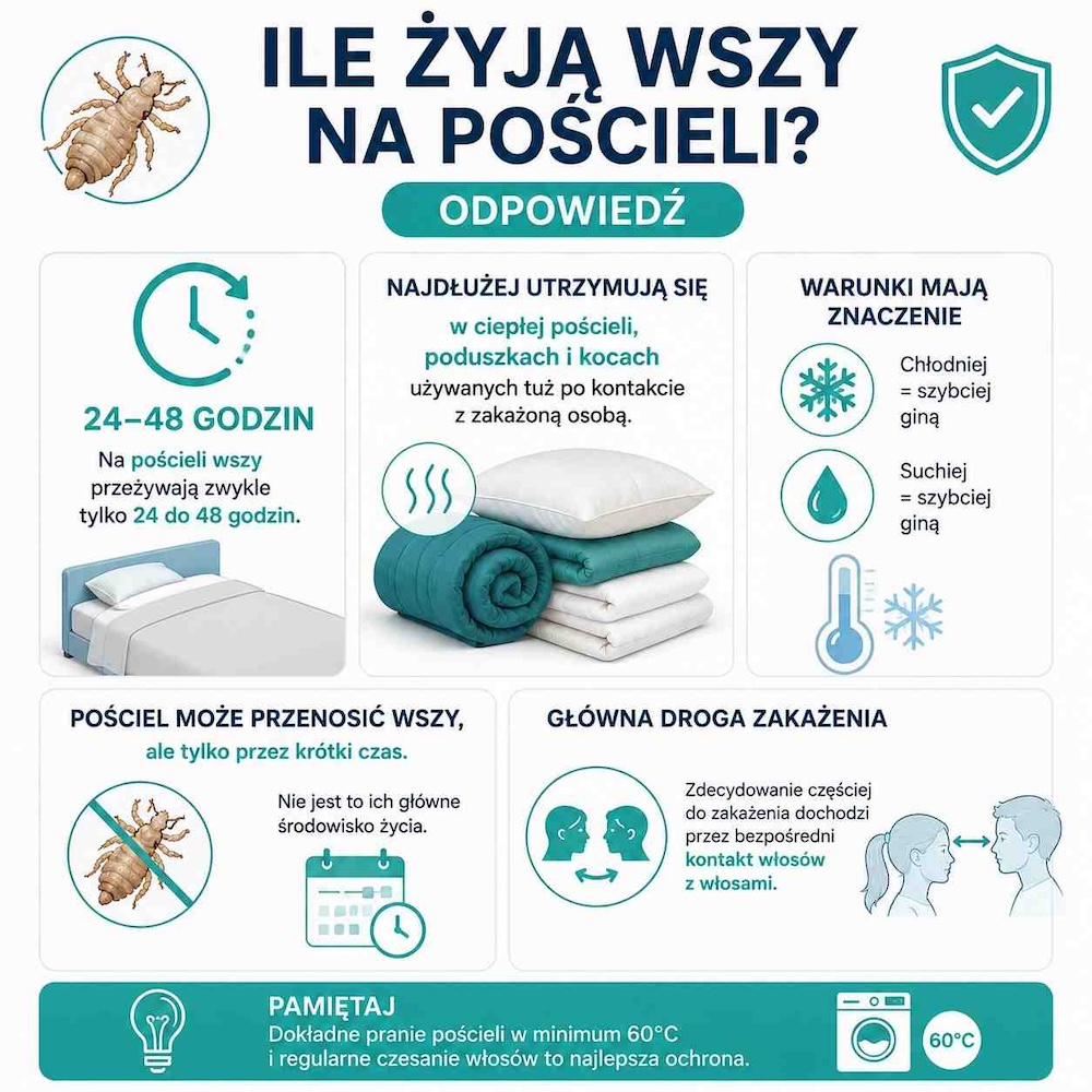 ile żyją wszy na pościeli - infografika z wyjaśnieniem ile żyją wszy na pościeli - infografika z odpowiedzią
