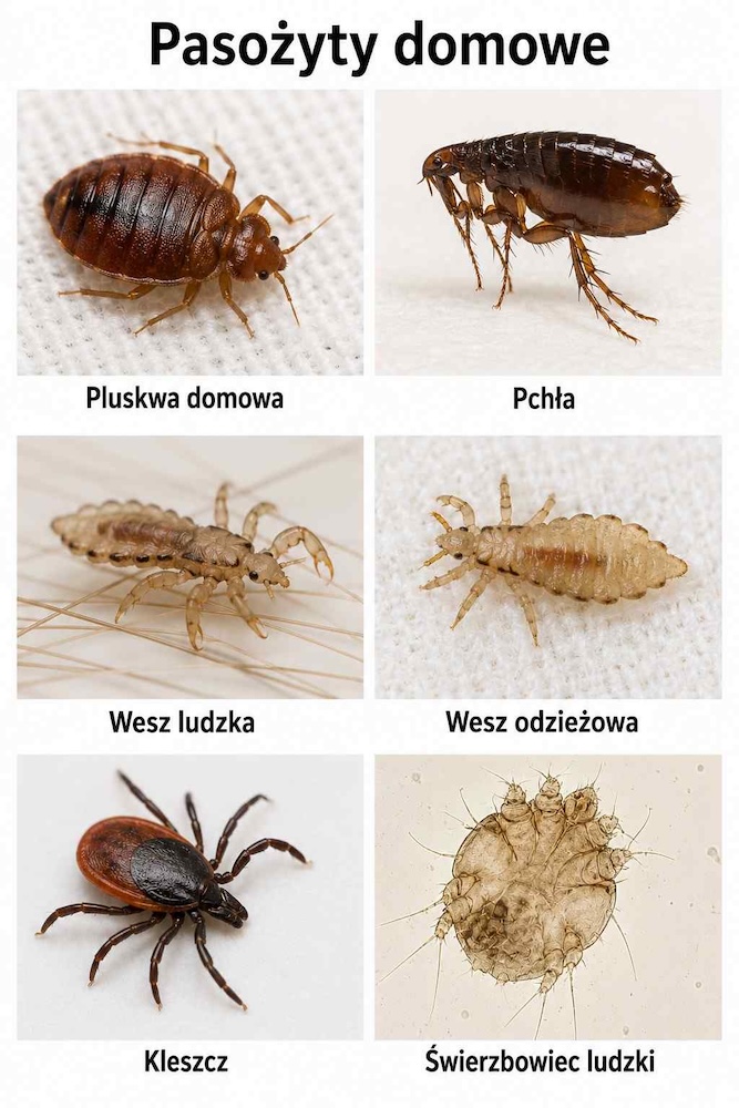 częste pasożyty domowe 