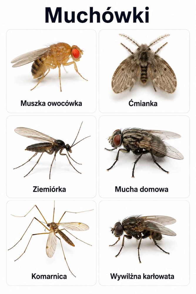 robaki w domu - zdjęcia i nazwy much 