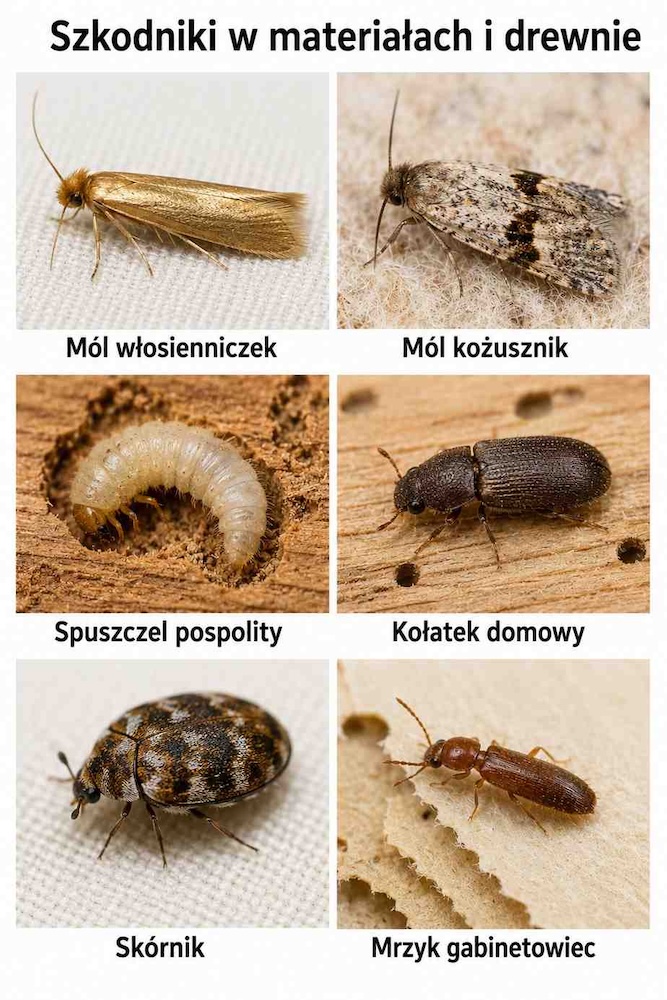 robaki w domu - zdjęcia i nazwy szkodników w drewnie i materiałach 