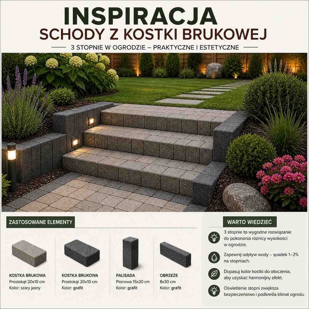 schody z kostki brukowej - inspiracja ogrodowa schody z kostki brukowej - inspiracja w ogrodzie