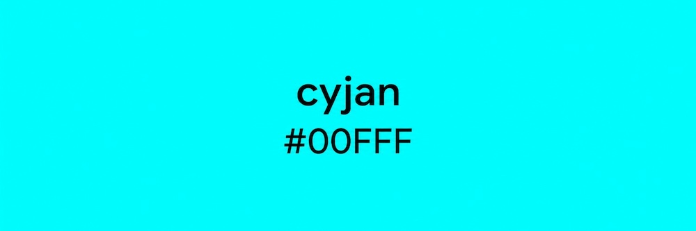 cyjan kolor - kod HEX 