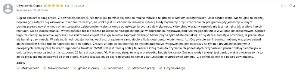 pralki miele - opinie pozytywne 